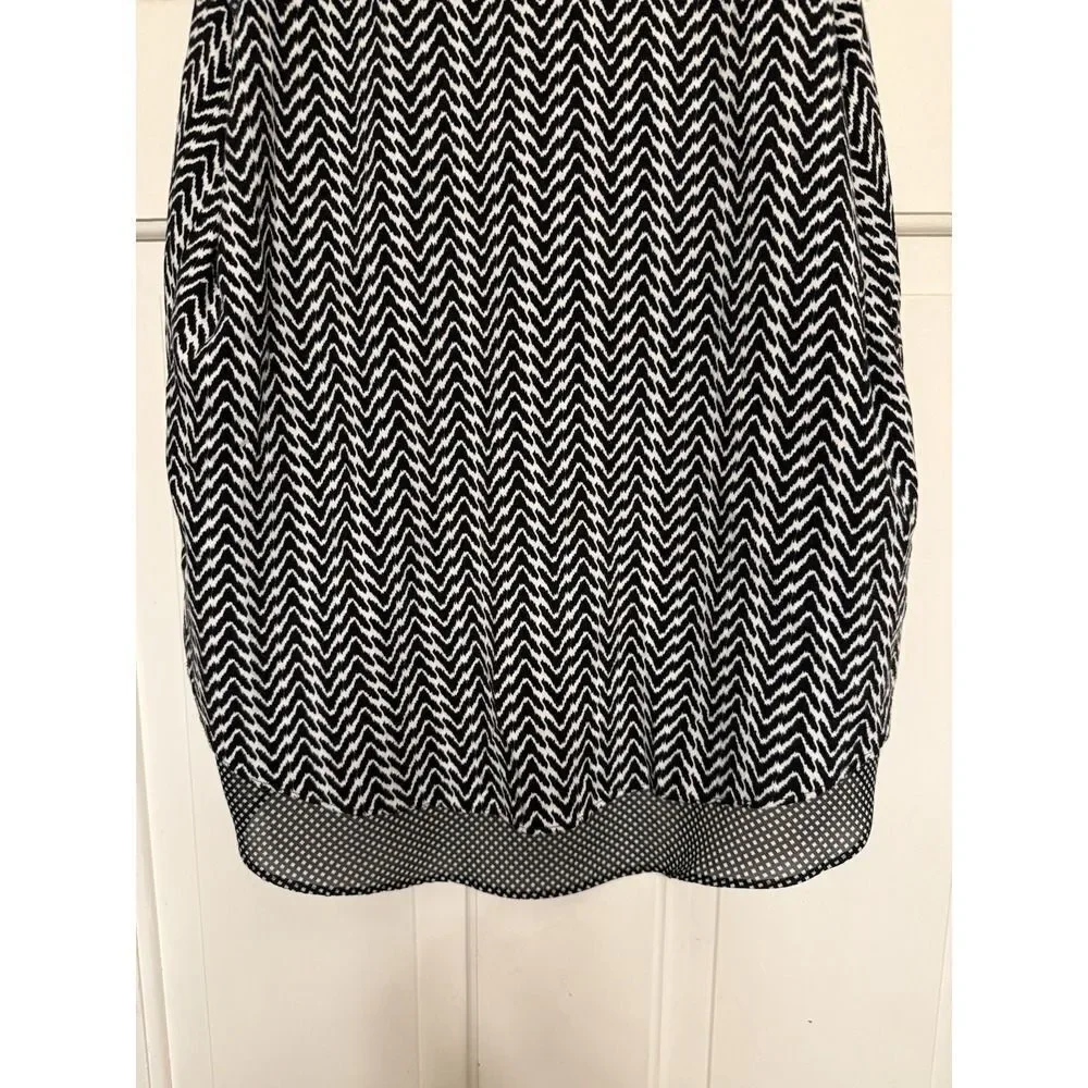 Cynthia Rowley Women's Black White Diamond Print Sleeveless Tank Top Size Small